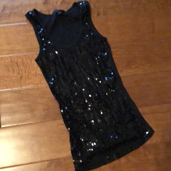 Sequined Black EXPRESS Tank - Picture 2 of 5